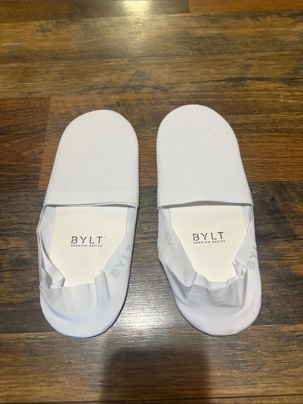 BYLT White Bonded No Show Socks New